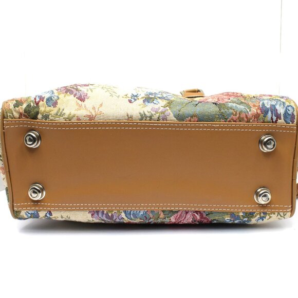 Vintage American Flyer Tapestry Large Carry-on Bag Duffle Pink Blue Floral - Picture 8 of 9